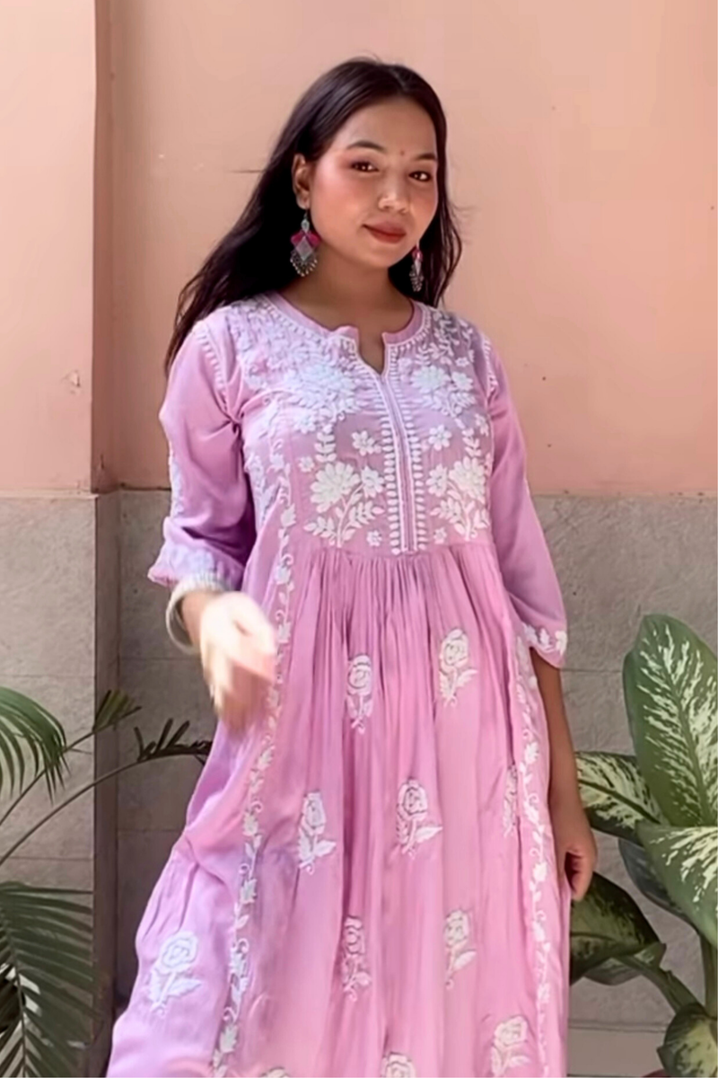 GARDENIA Satin Gather Kurti