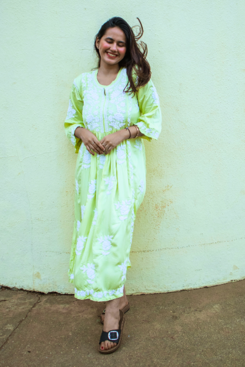 GARDENIA Satin Gather Kurti