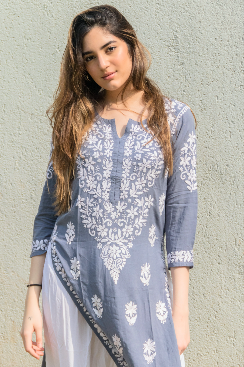 SABA Dark grey modal cotton kurti