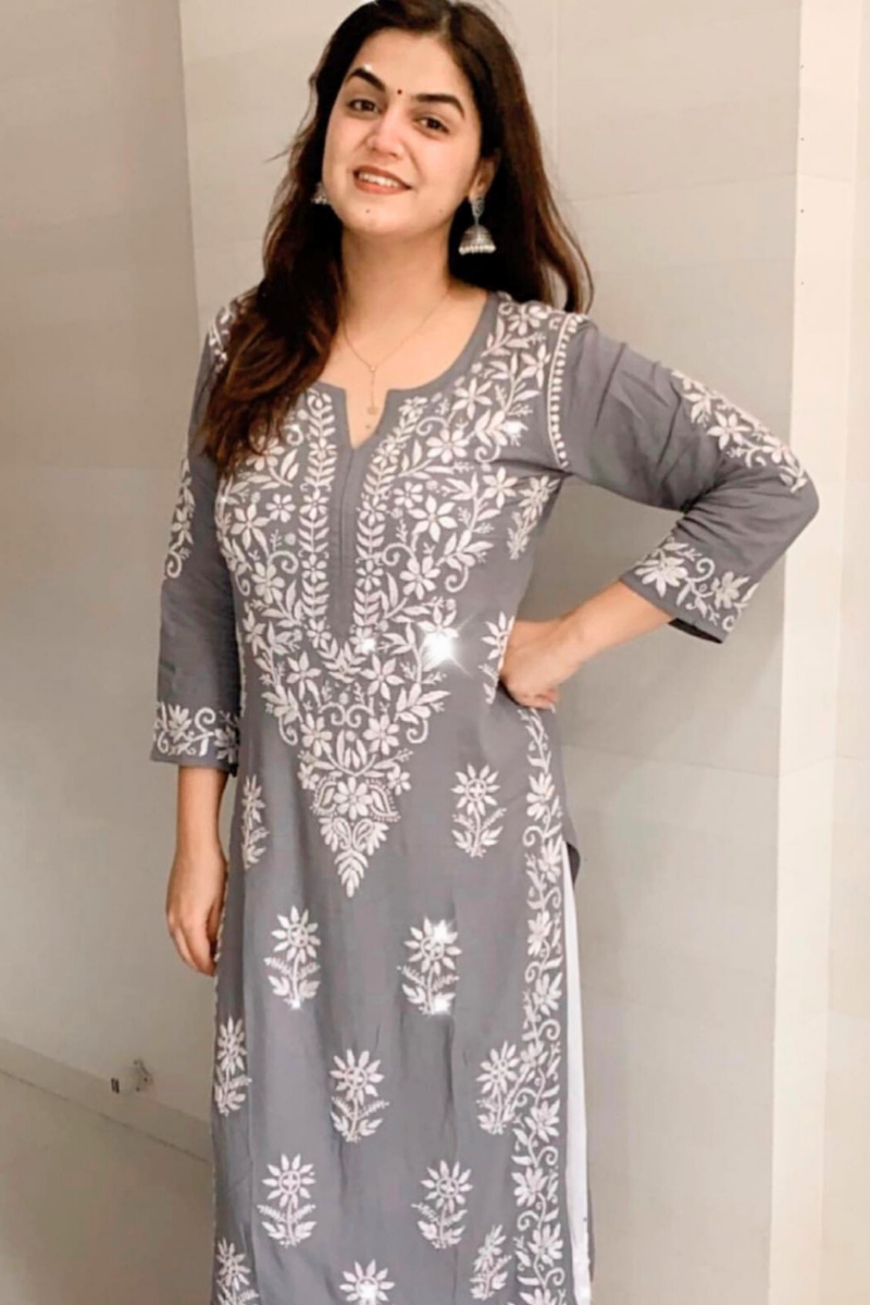 SABA Dark grey modal cotton kurti