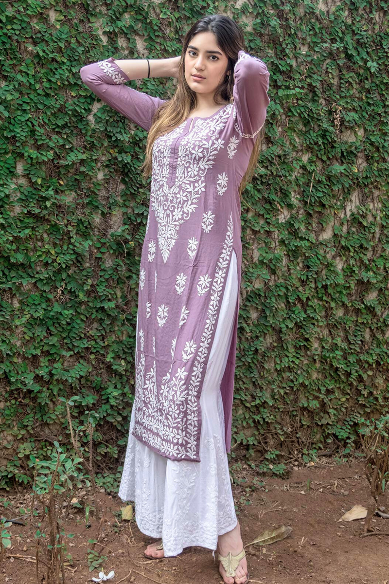 SABA Purple Straight Modal Kurti