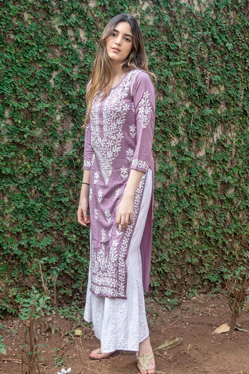 SABA Purple Straight Modal Kurti