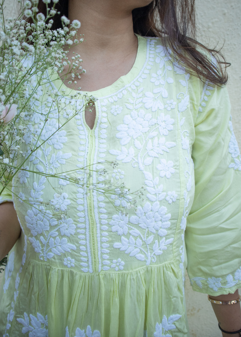 GARDENIA Satin Gather Kurti