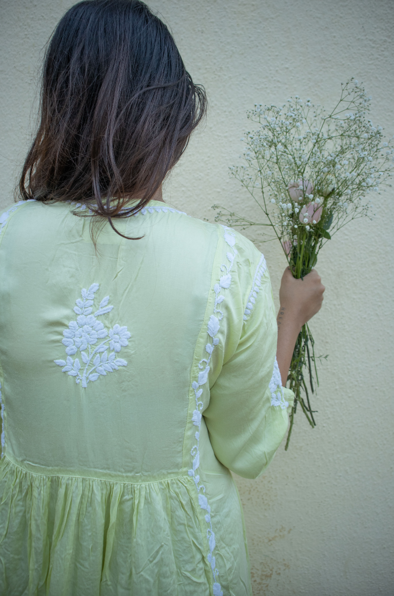 GARDENIA Satin Gather Kurti