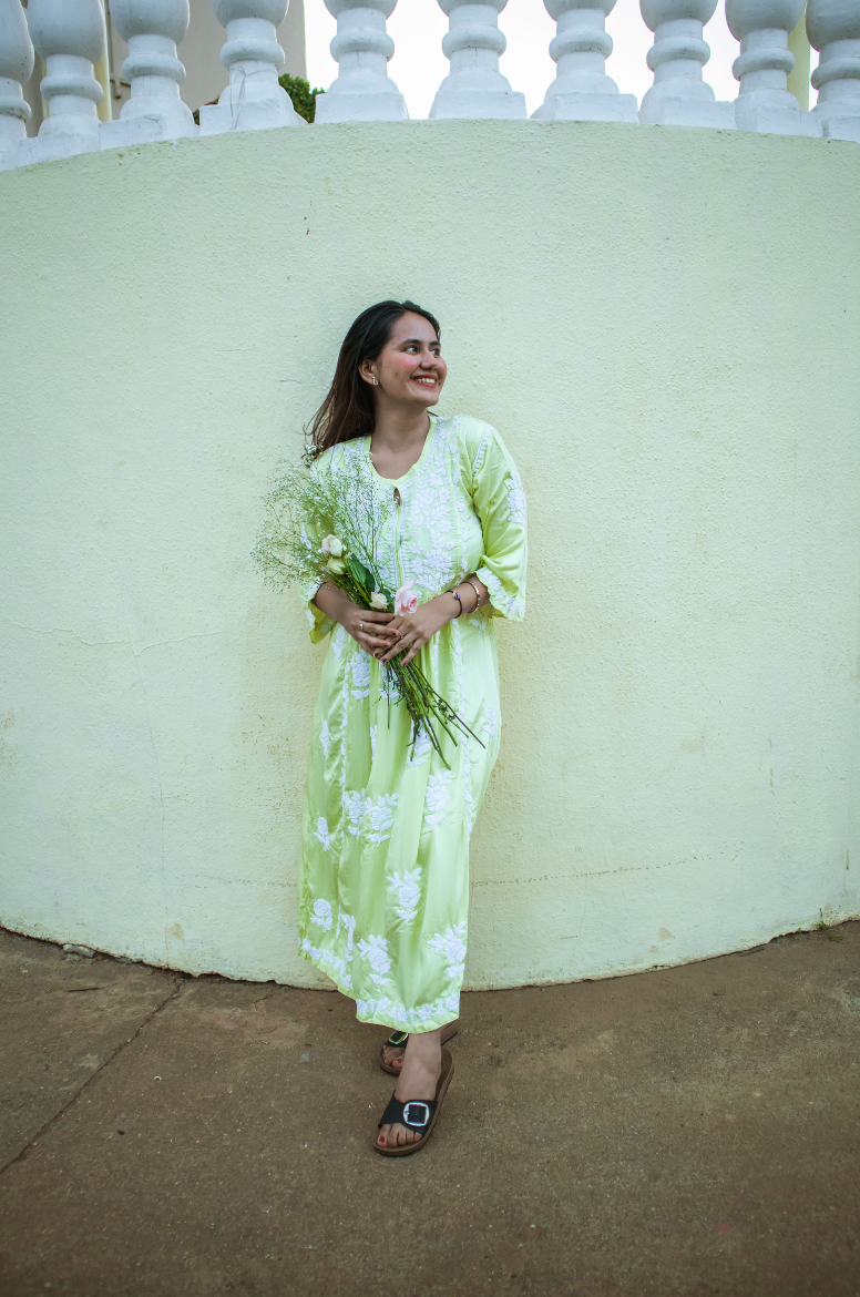GARDENIA Satin Gather Kurti
