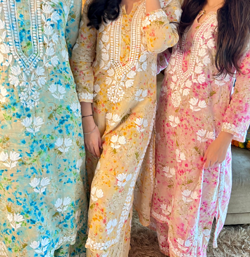 AFREEN Printed Mulmul Palazzo set