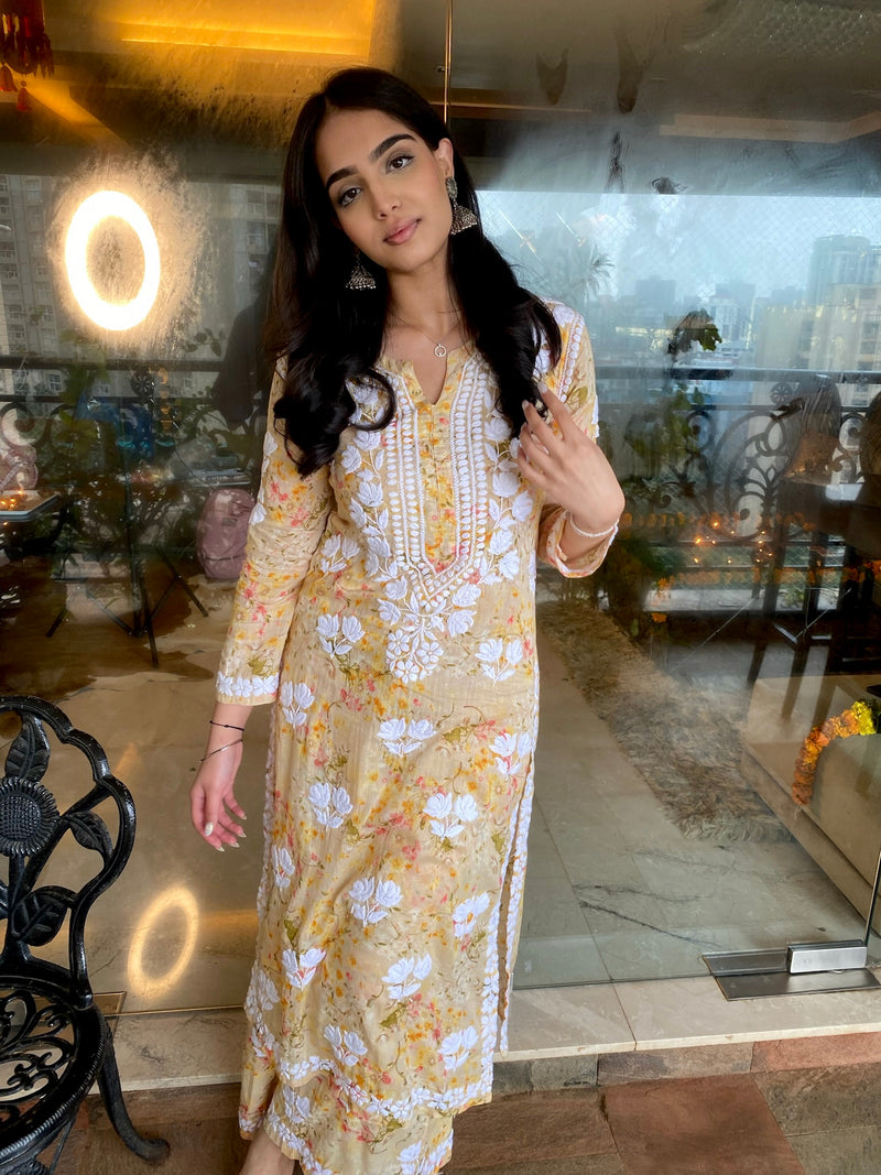 AFREEN Printed Mulmul Palazzo set