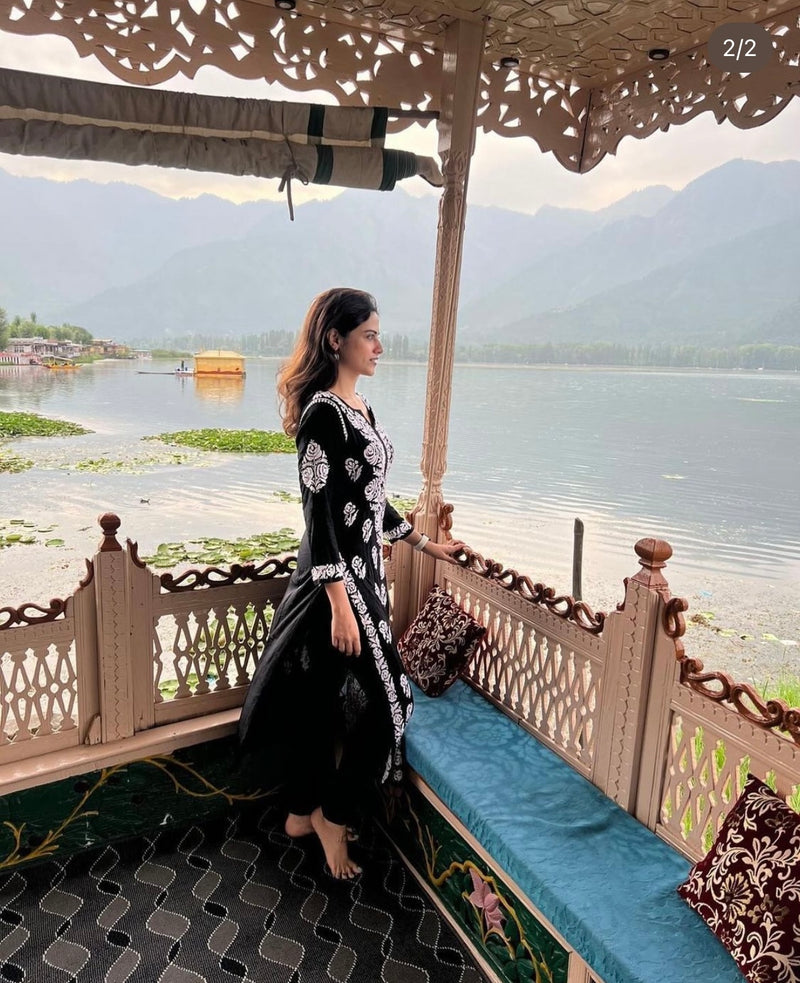 SABA Black Straight Modal Kurti