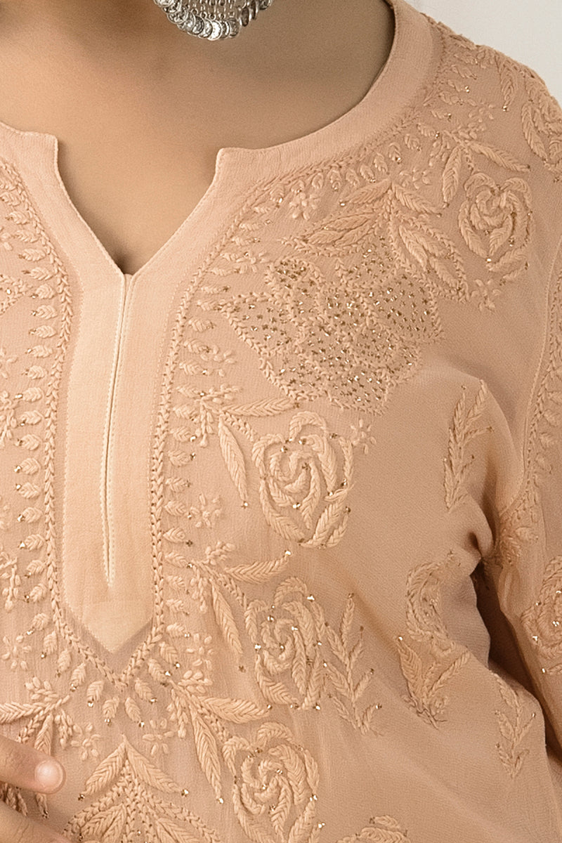FIZA Beige georgette garara set