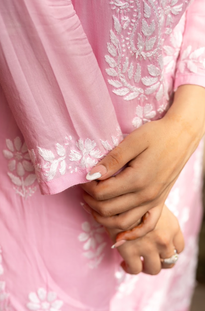 SABA Baby Pink Straight Modal Kurti