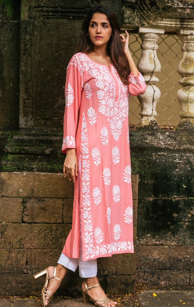 SABA Peach Modal Cotton Kurti