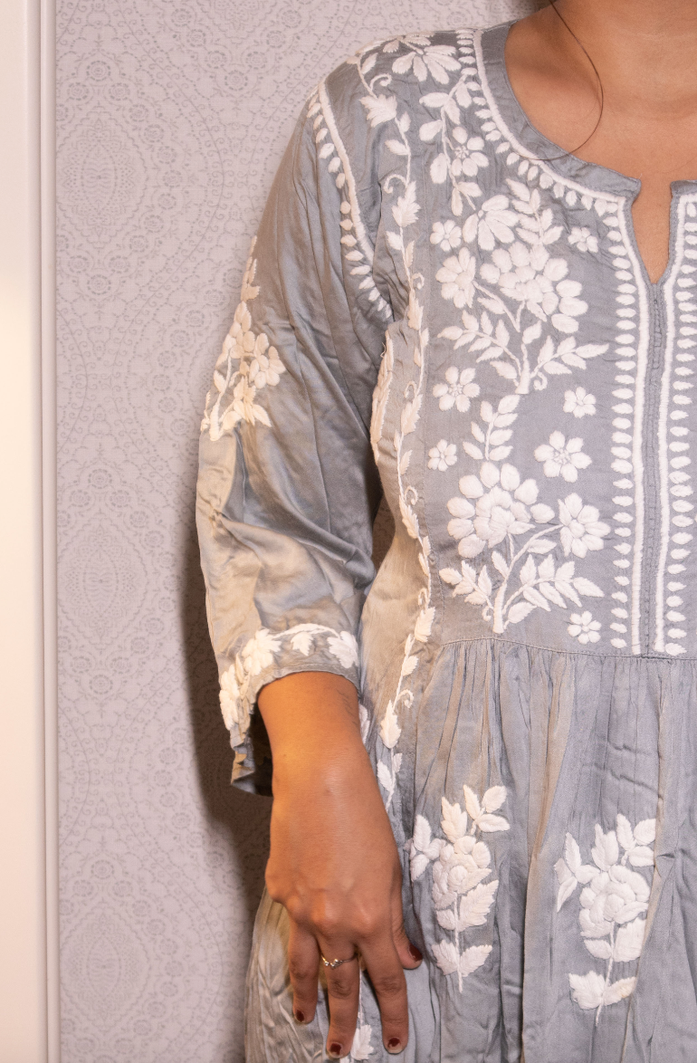 GARDENIA Satin Gather Kurti
