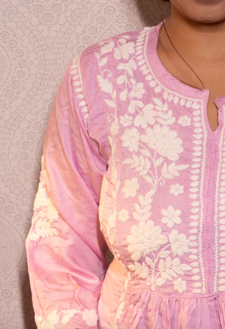 GARDENIA Satin Gather Kurti