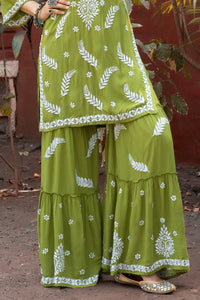 ADARA Modal Garara Set - Olive green