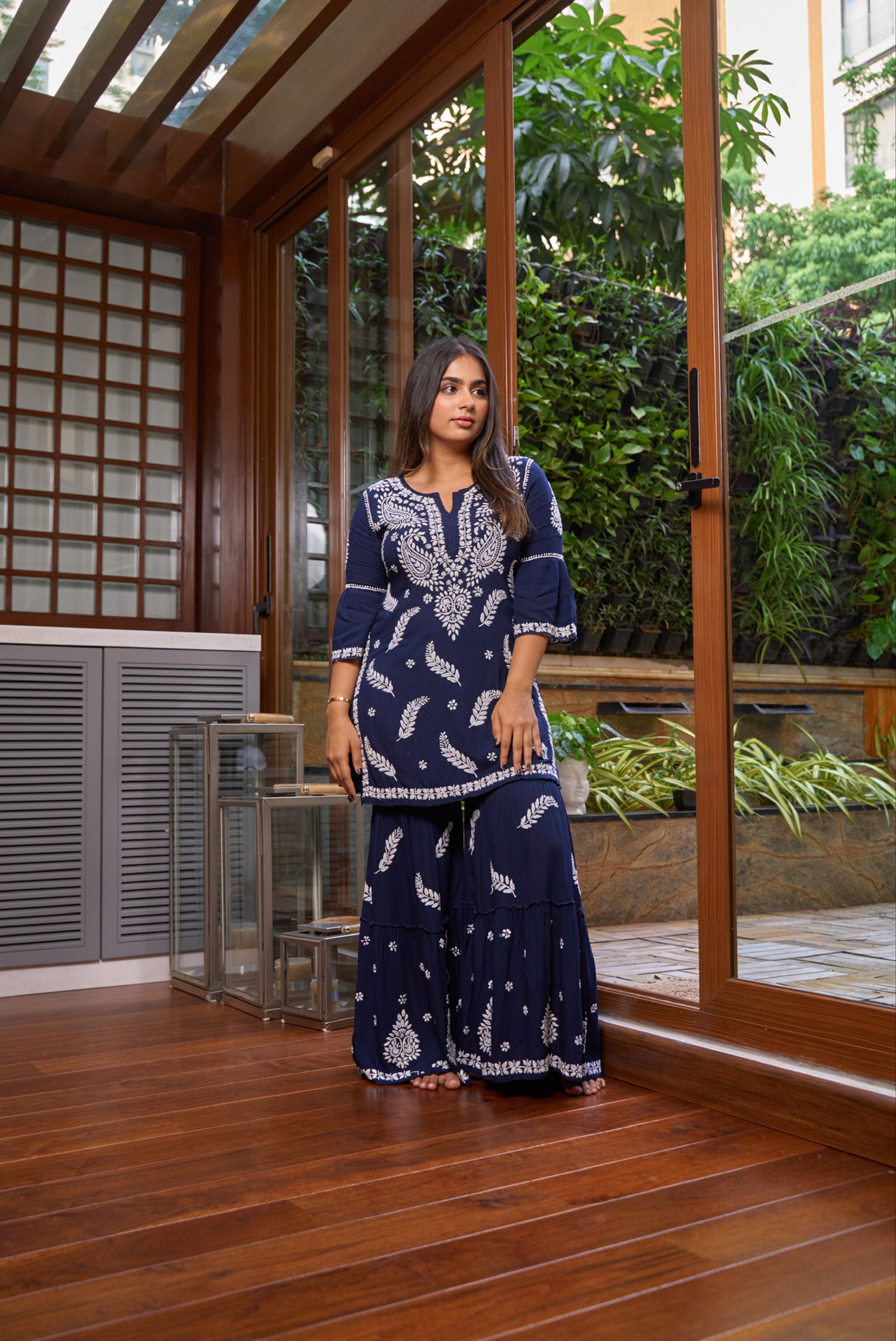 ADARA Modal Garara Set - navy blue