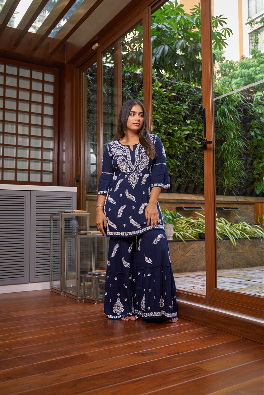 ADARA Modal Garara Set - navy blue