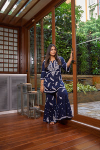 ADARA Modal Garara Set - navy blue