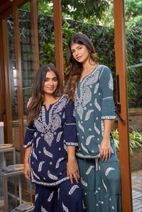 ADARA Modal Garara Set - navy blue