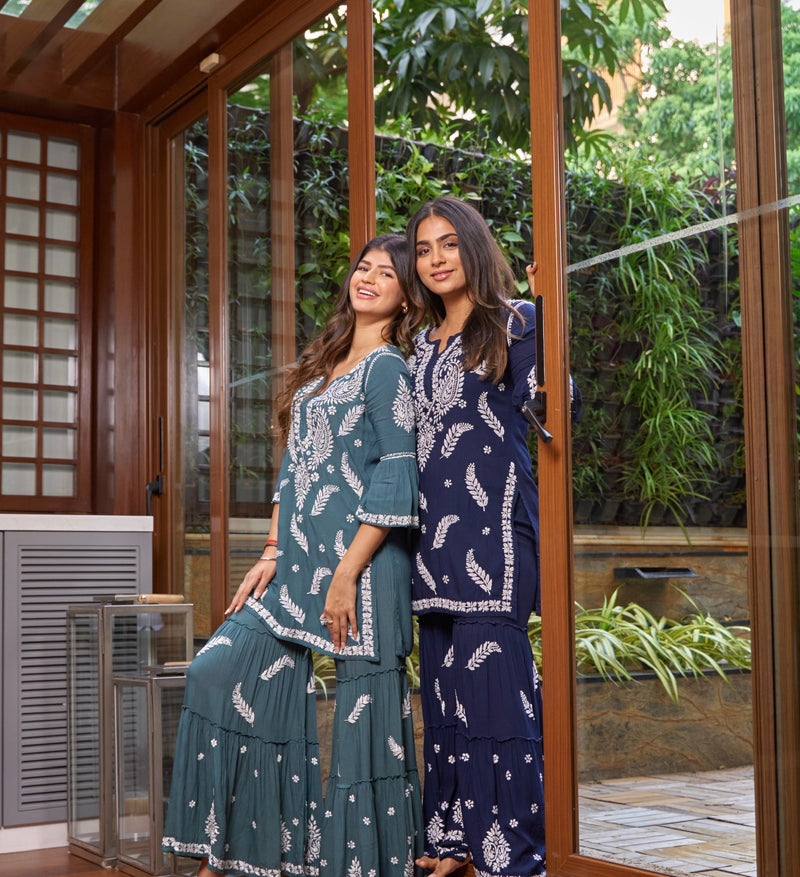 ADARA Modal Garara Set - navy blue