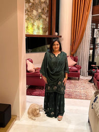 FIZA Green Garara Georgette Set
