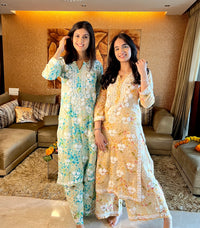 AFREEN Printed Mulmul Palazzo set