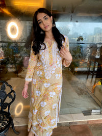 AFREEN Printed Mulmul Palazzo set