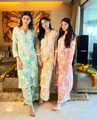 AFREEN Printed Mulmul Palazzo set