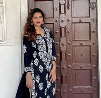 SABA Black Straight Modal Kurti