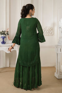 FIZA Green Garara Georgette Set