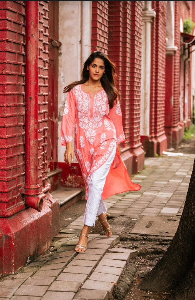 SABA Peach Modal Cotton Kurti