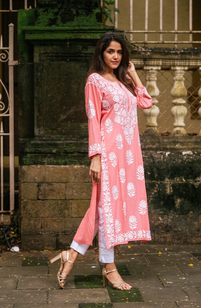 SABA Peach Modal Cotton Kurti