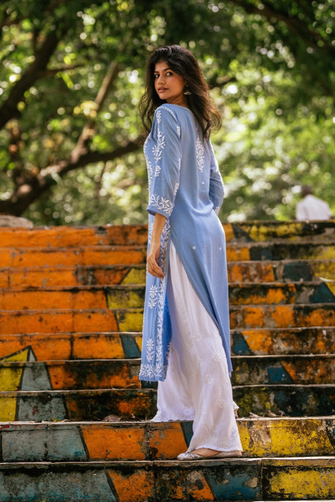 Long straight top kurti with jeans