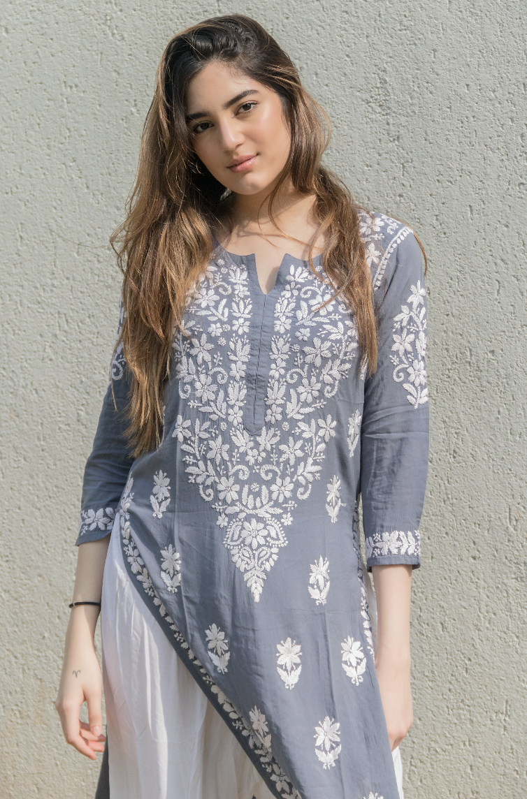 Grey colour kurtis best sale