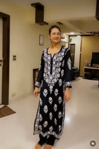 SABA Black Straight Modal Kurti